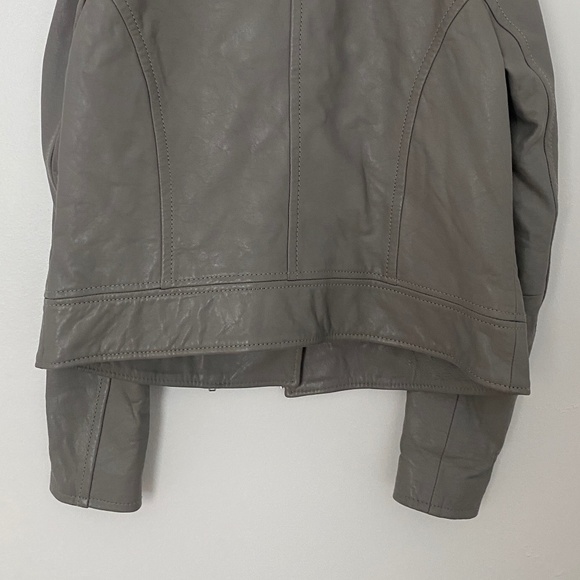 Grey Barney's NY Leather Moto Jacket - Picture 5 of 5